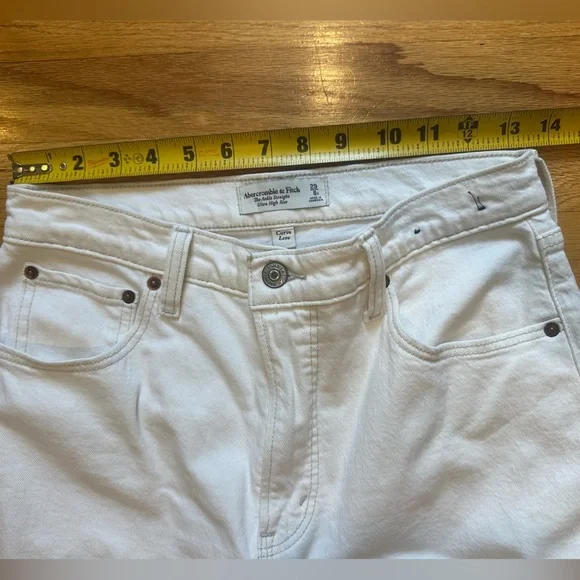 Abercrombie & Fitch Curve Love The Ankle Straight Ultra High Rise 29/8 SHORT - Picture 9 of 12